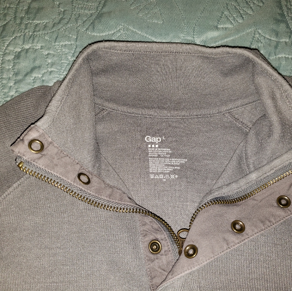 Gap Pull Over Zip And Button Shirt - image 3